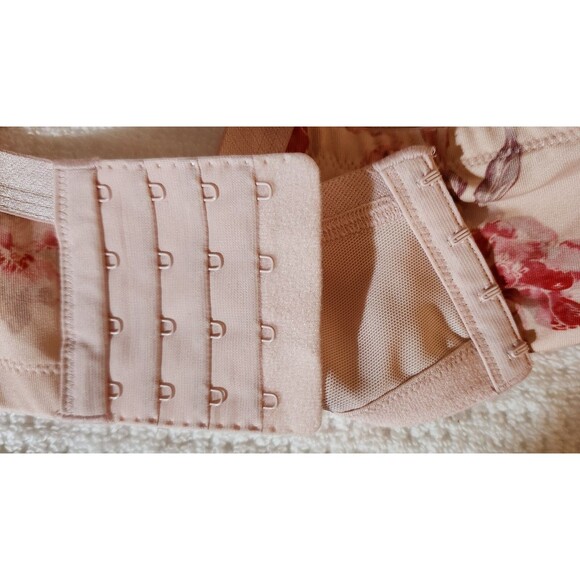 Cacique Bra 46C Romantic Pink Roses Boost Balconette Underwire NEW - Picture 5 of 15